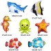 Atsmbiye 12PCS Ocean Animals Foil Balloons Party Supplies Decorations -Sea Animals Balloons Shark Balloon dolphin balloon Cartoon Fish Balloon Summer Beach Pool Baby Shower Birthday Party Favors