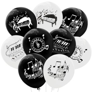 Atsmbiye 60PCS Piano Notes Latex Balloons Decorations -Music Themed Party Supplies Choir Gifts Musician Birthday Baby Shower Party Favors