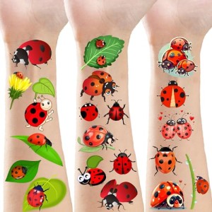 Atsmbiye 340 Pieces Ladybug Temporary Tattoos Stickers - Beetle Party Themed Baby Shower Girls Birthday Party Favors Decorations Kids Tattoo Gifts